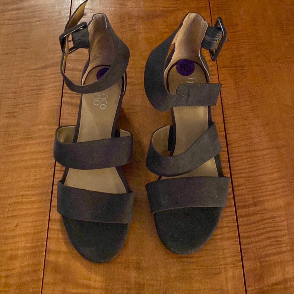 Franco sarto charcoal suede wedge shoe size 8.5